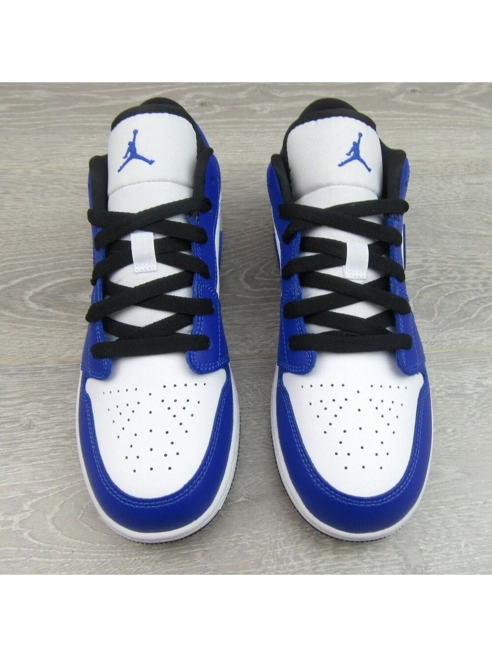 Air Jordan 1 Low GS Size 7Y White Hyper Royal Black Shoes NEW - Picture 6 of 14
